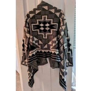 Oversized Aztec Print Cardigan